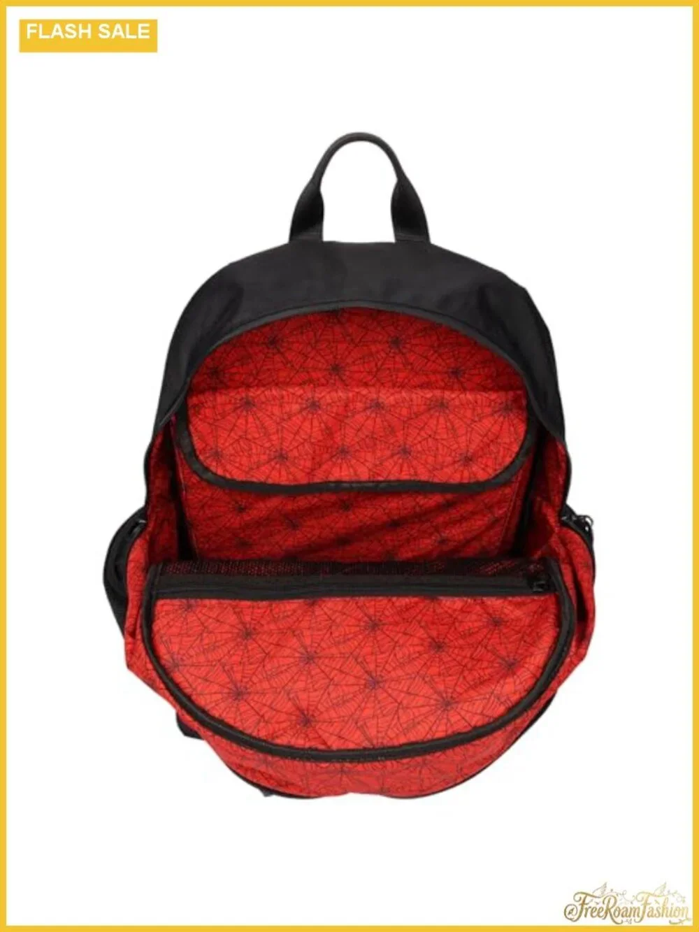 Oversized Rubberized Spider-Man Print Nylon Travel Daypack Backpack with Padded